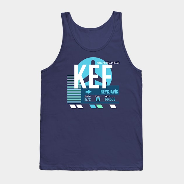 Reykjavik (KEF) Airport Code Baggage Tag Tank Top by SLAG_Creative